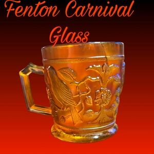 Antique Fenton Carnival Glass cup. (as is) 🫖✨ #Glass #Cup #Antique 🍵🌟